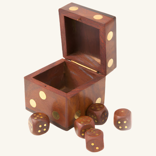 5 Dice Box Set -  Handcrafted Wood