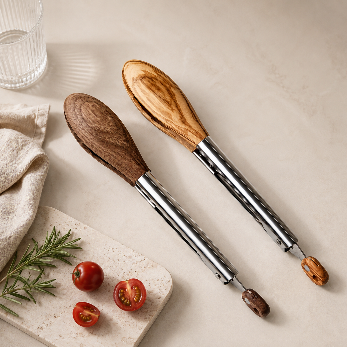 Walnut Wood Kitchen Tongs