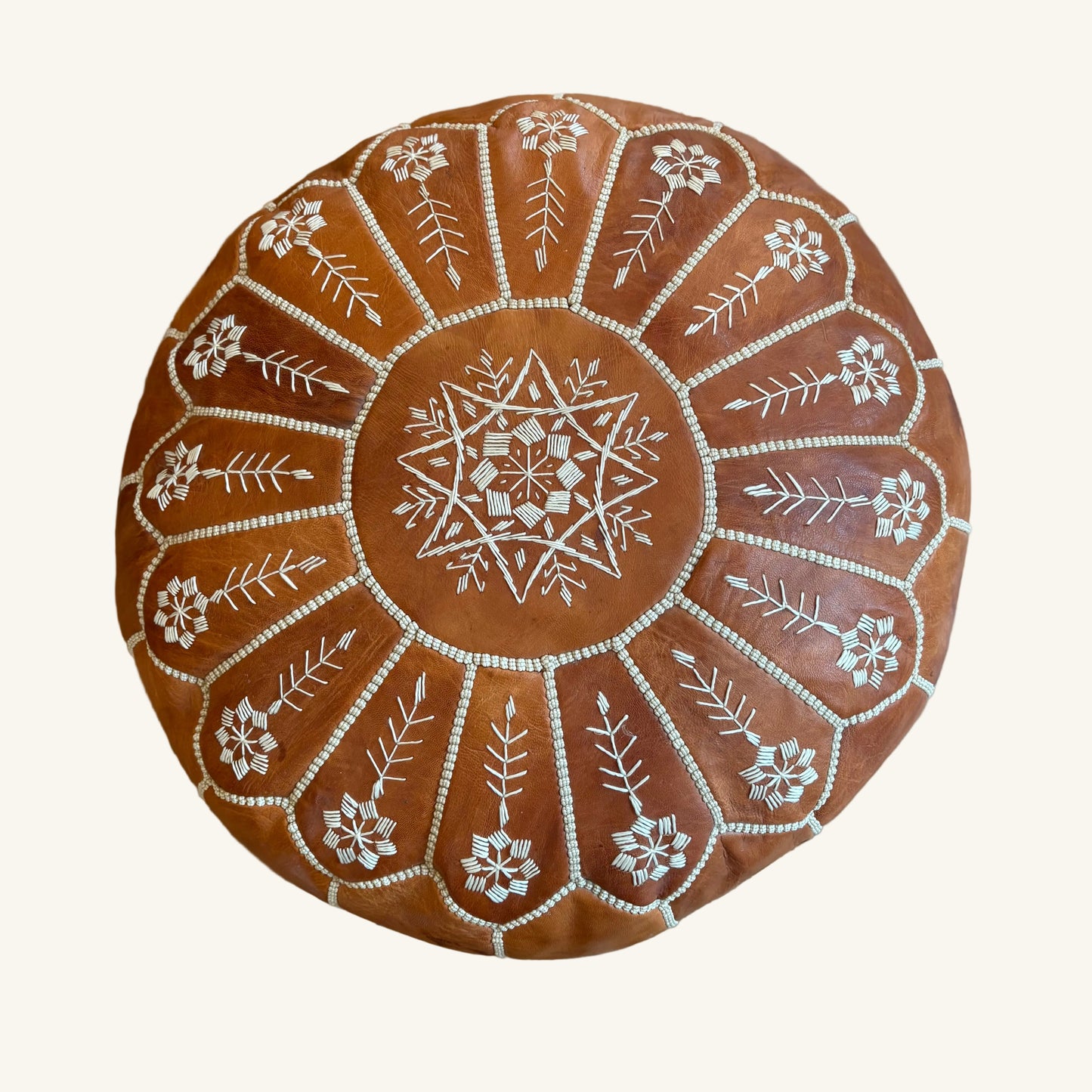 Moroccan Leather Pouf