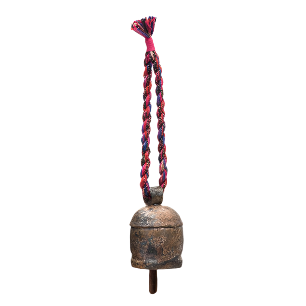 XL Rainbow Twist Red/Silver Bell Wind Chime - Fair Trade Decor