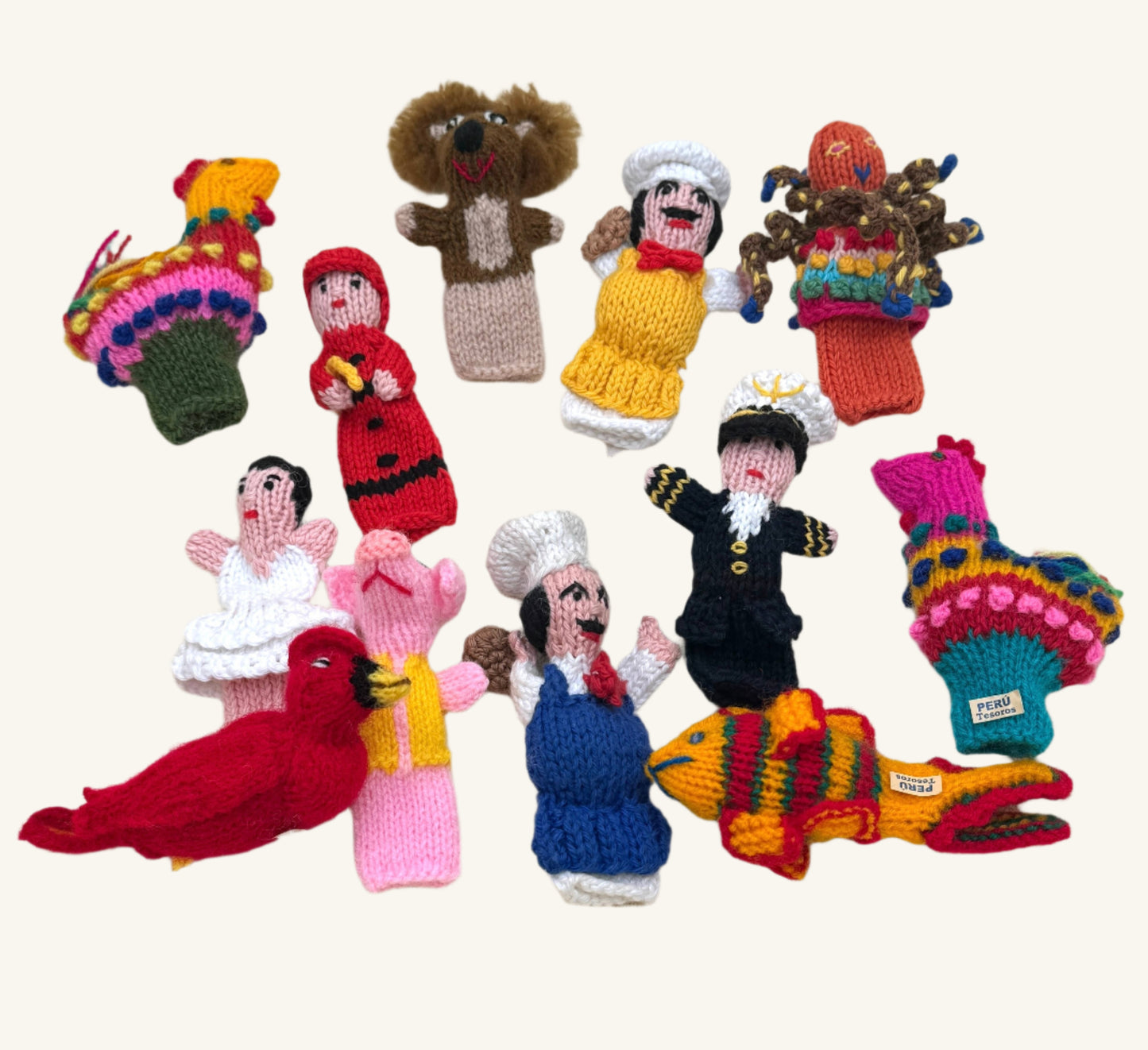  Hand Knit Finger Puppets