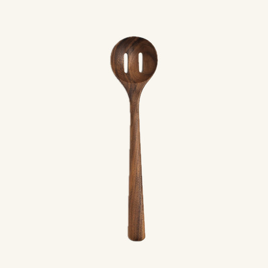 12’’ Walnut Wooden Slotted Spoon