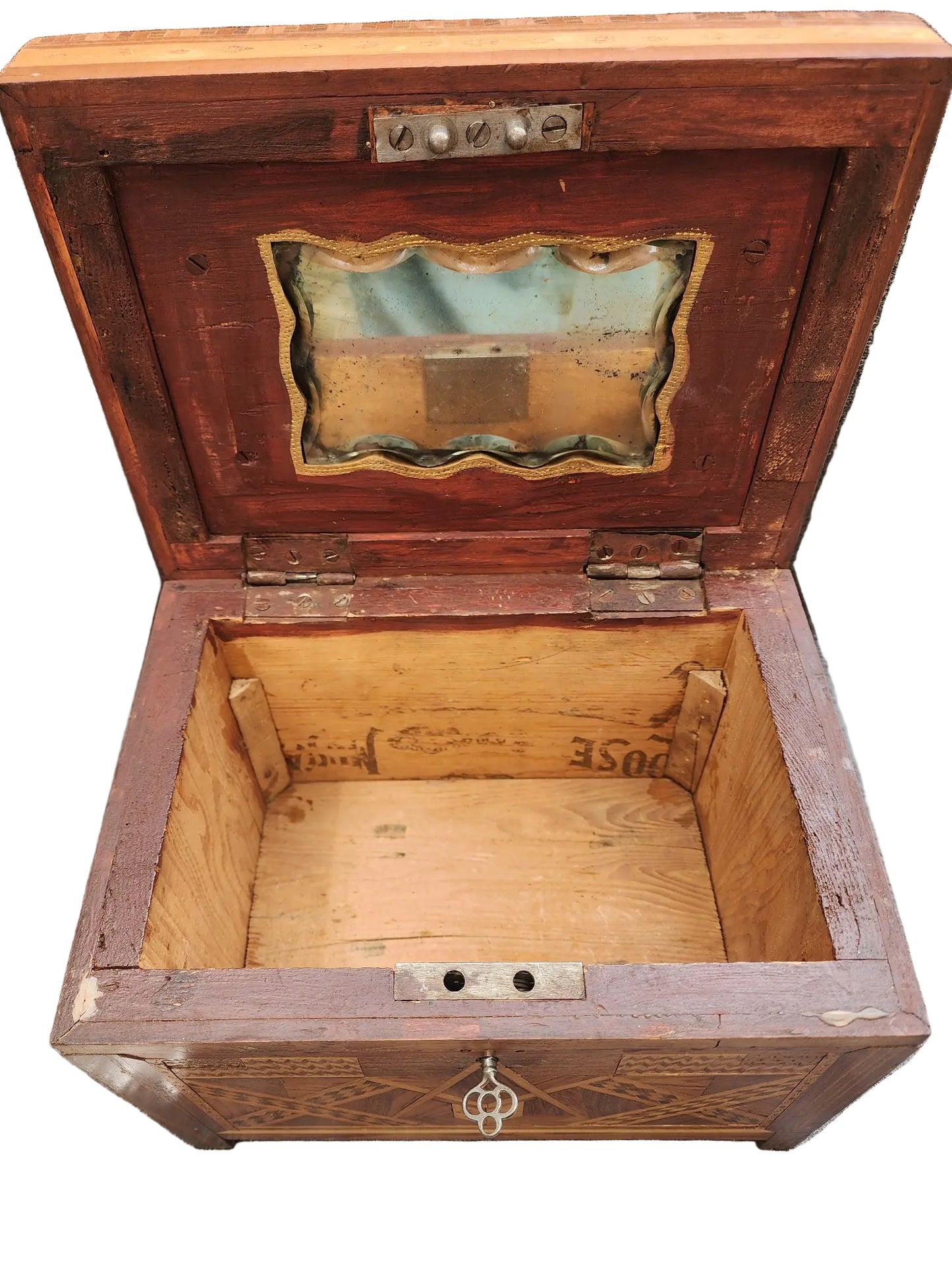 Wood Inlay Folk Art Box