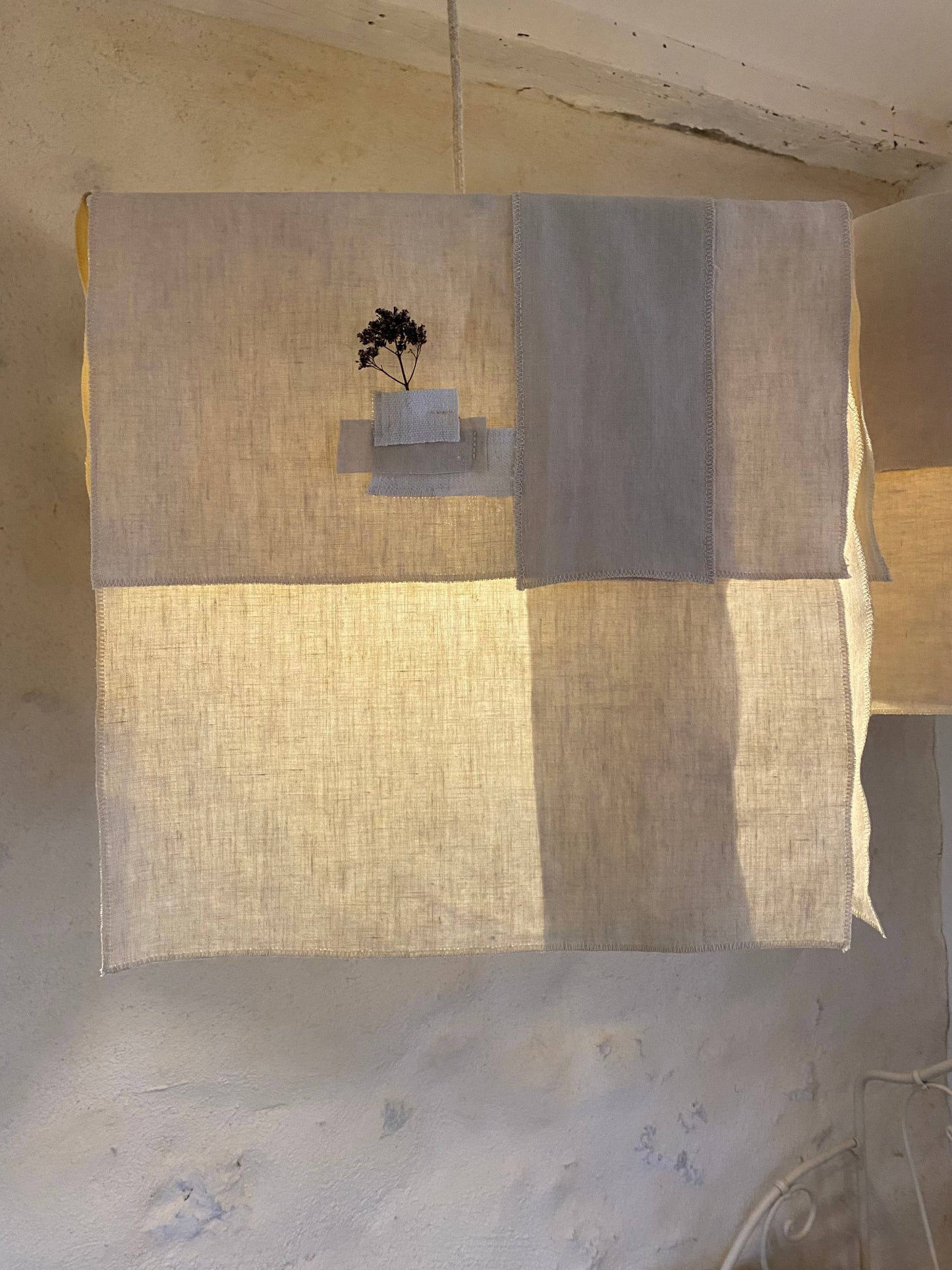 French Linen Pendant - large square