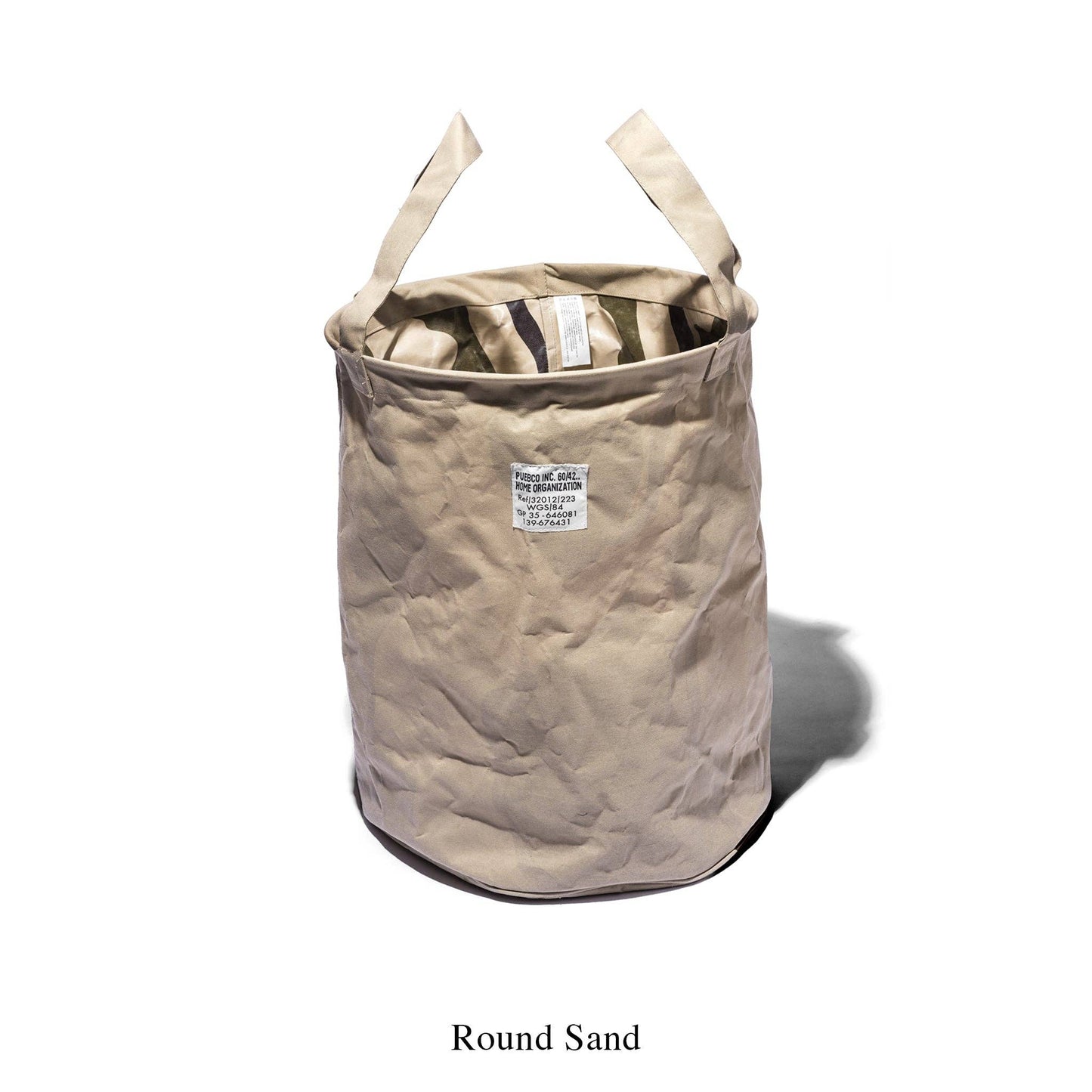 LAMINATED FABRIC ORGANIZER ROUND/LARGE SAND