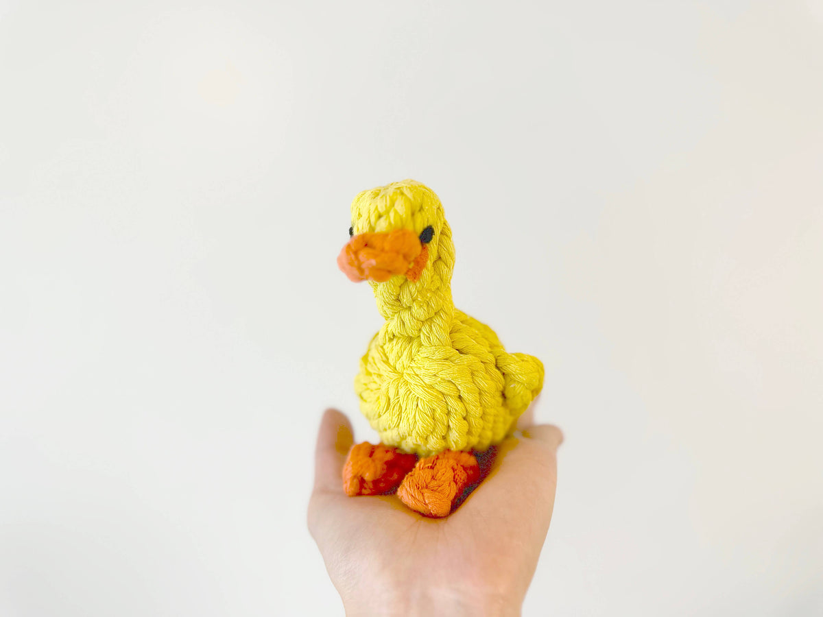 Handmade Yellow Duck Rope Toys - For Small Dogs