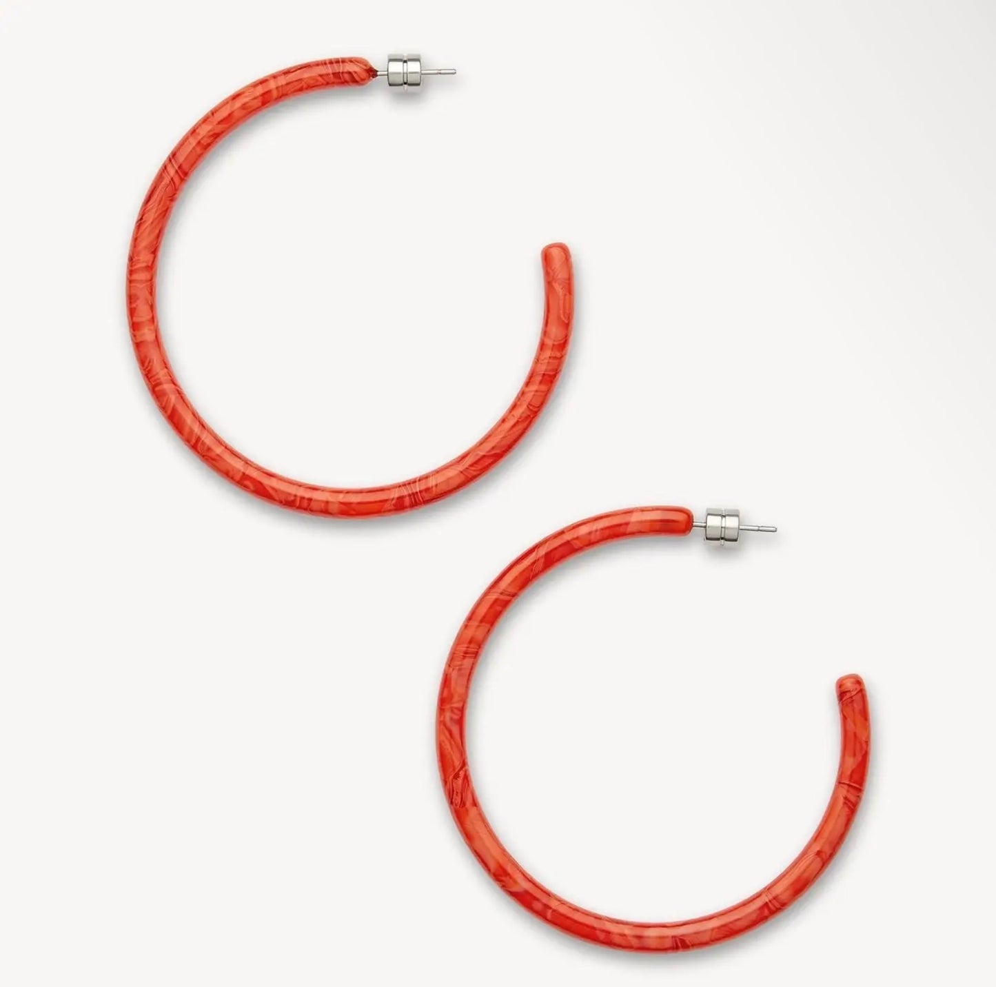 Large Hoops in Poppy