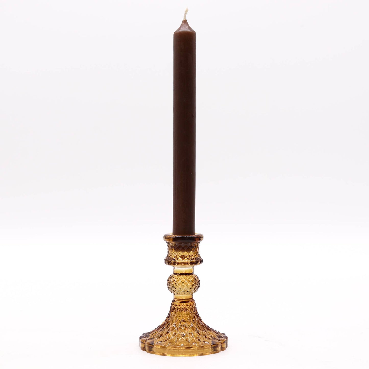 Antique Amber Vintage Candle Holder