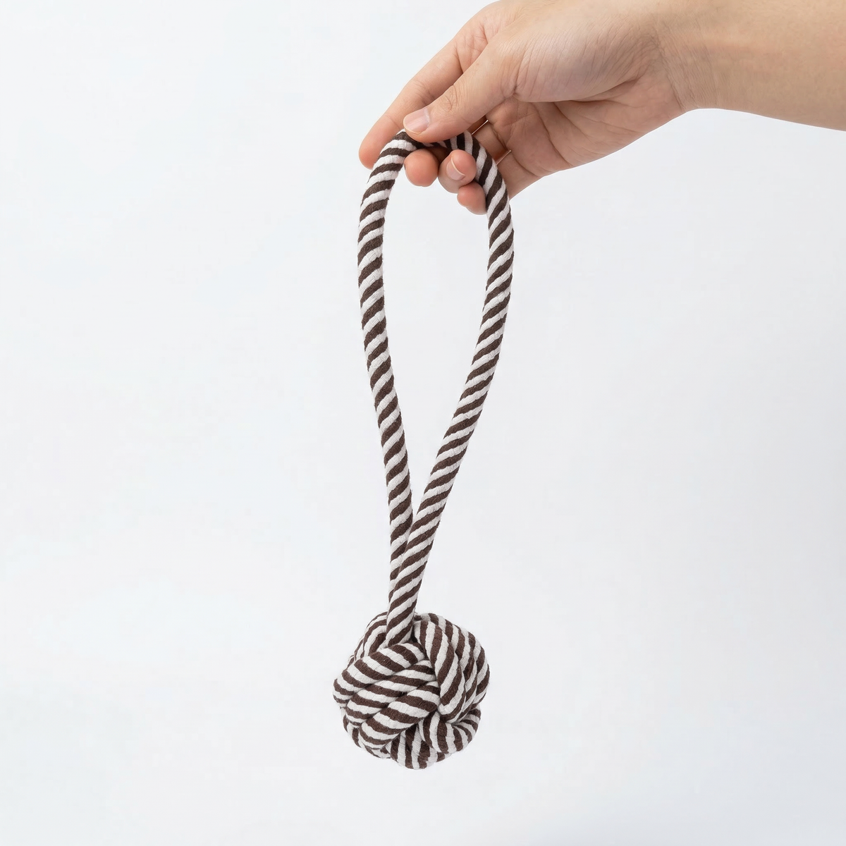 Black and White Rope Tug-War Toy | Ball with One Handle