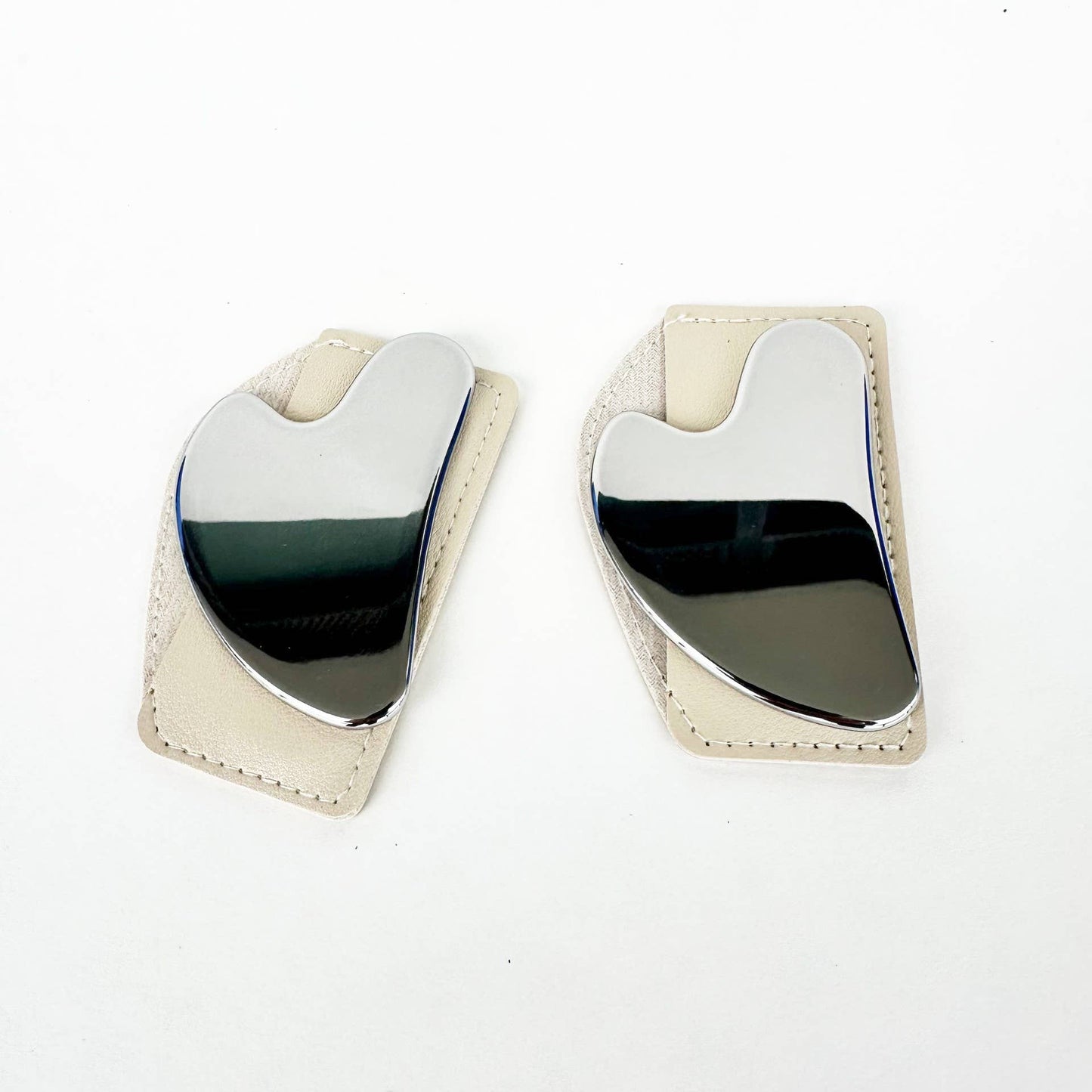 Stainless Steel Gua Sha with Leather Case : Silver