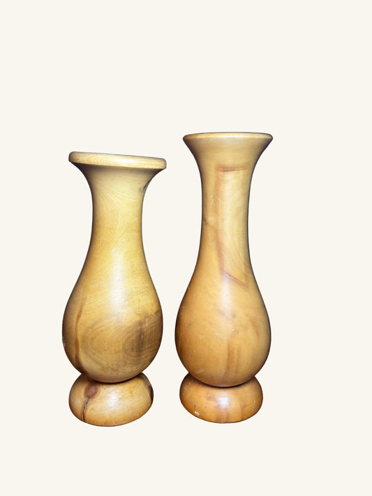 Vintage Wooden Vases