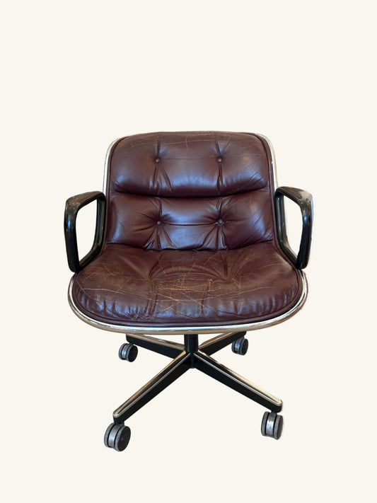 Vintage Knoll Pollock Executive Chair — Oxblood Leather (1976)