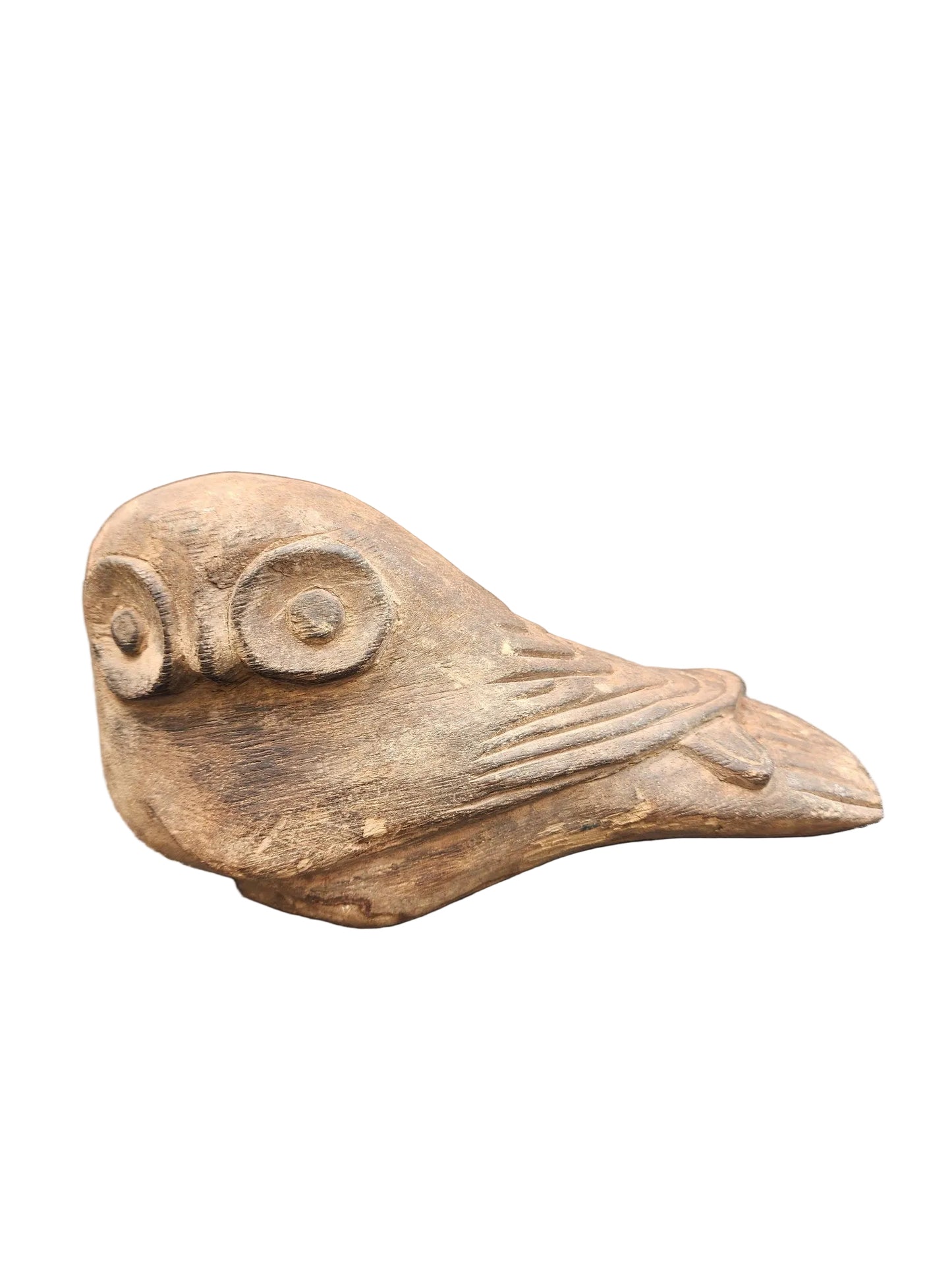 Wooden Carved Owl Sculpture