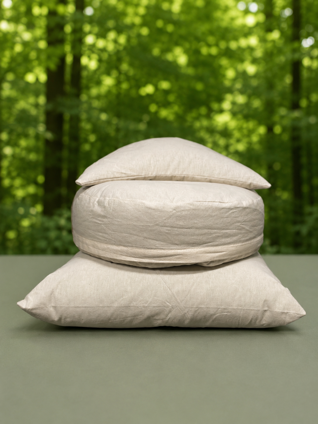 100% Undyed Cotton Meditation Cushion Set- filled Buckwheat