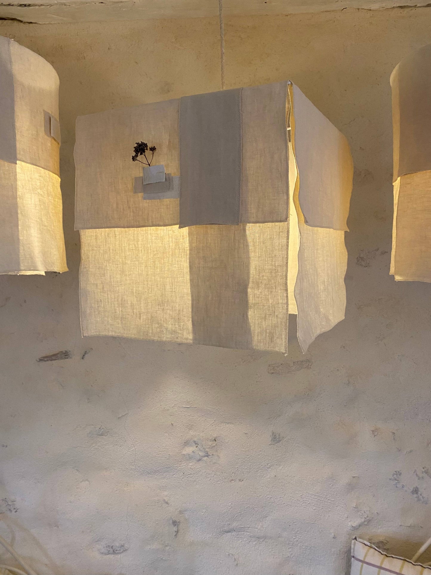 French Linen Pendant - large square