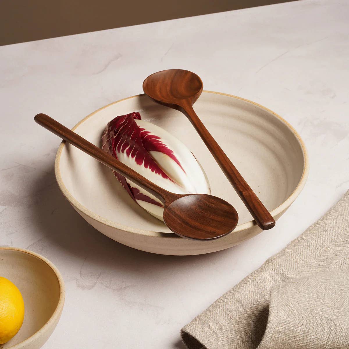 12’’ Walnut Wooden Round Spoon