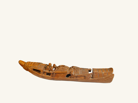 Antique Carved Wooden Boat