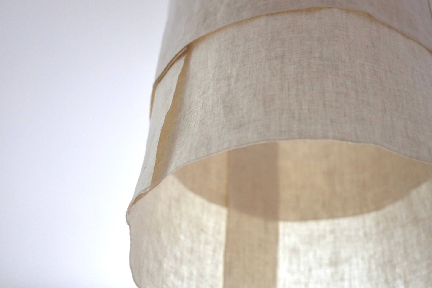 French Linen Pendant - medium round