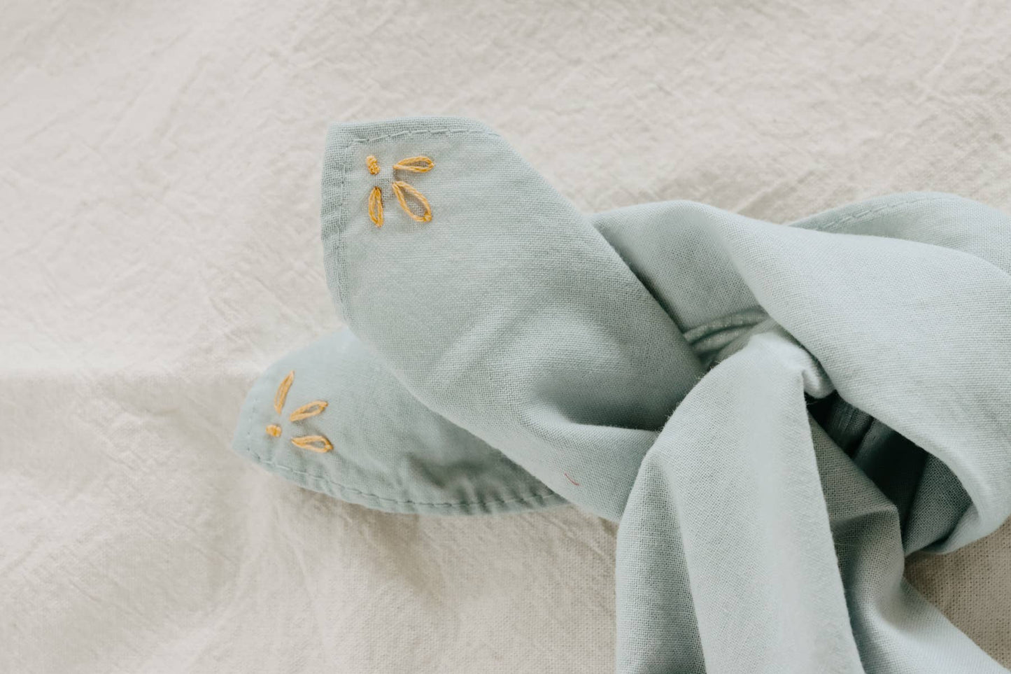 Hand embroidered RODEO cotton bandana, hand dyed 