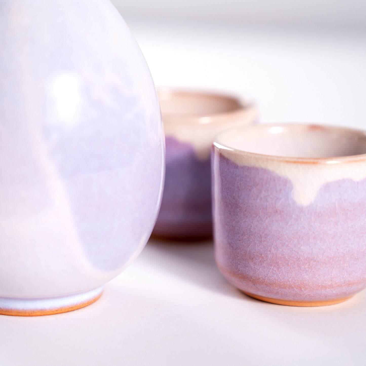 Handmade Hagi Ware Sake Set by Japanese Artisan