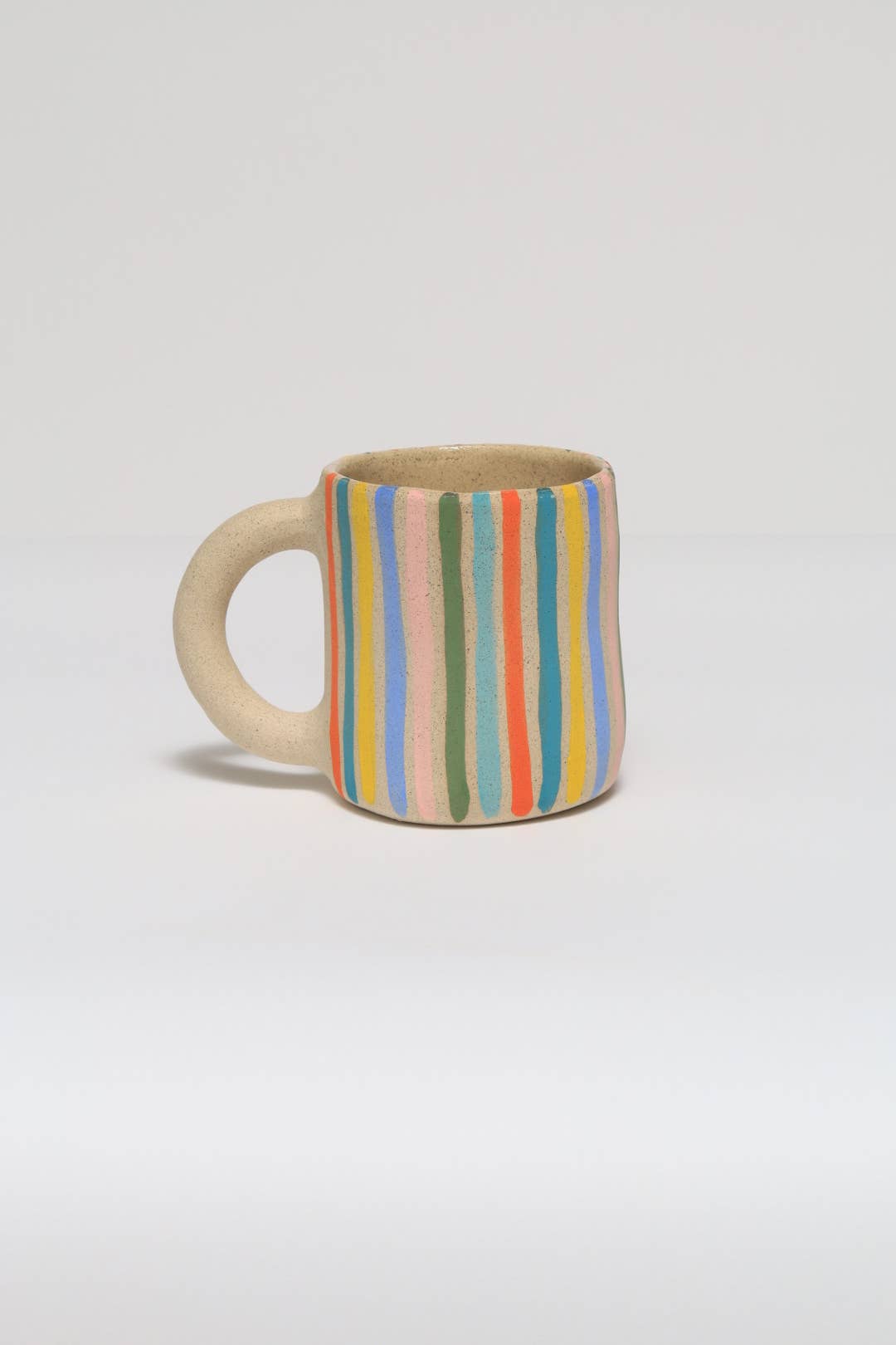 Rainbow Striped Mug : White
