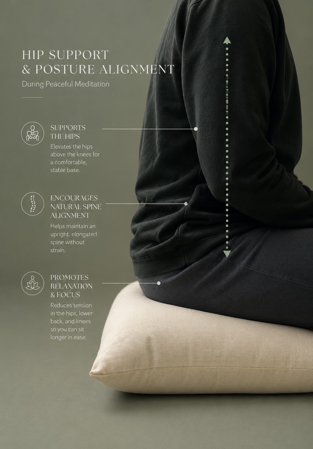 100% Undyed Cotton Meditation Cushion Set- filled Buckwheat