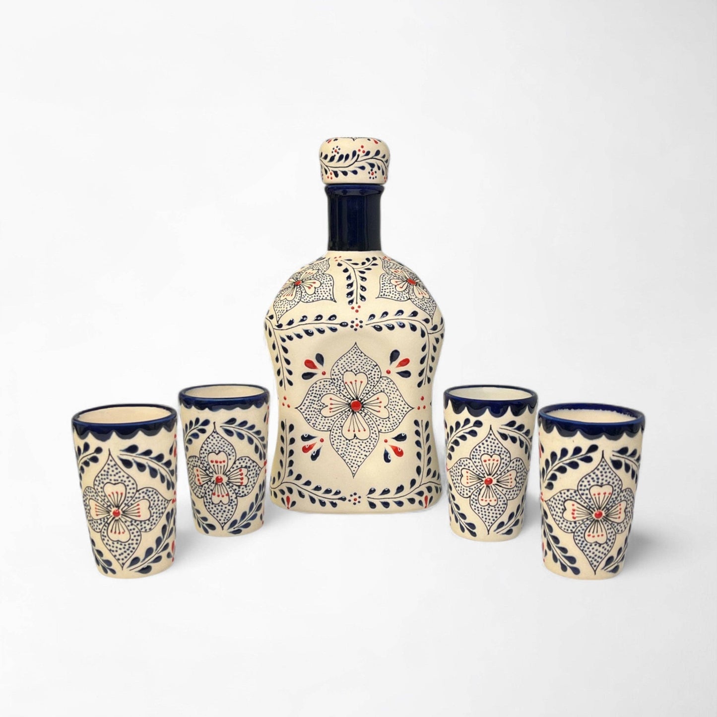 Hand Painted Tequila Decanter Set