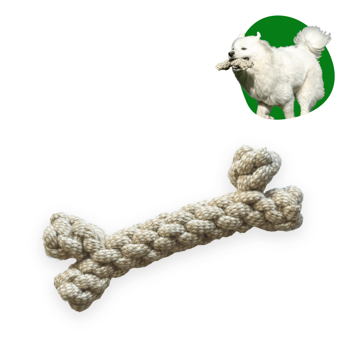 ECO-BONE: Natural Cotton Dog Toy: Small