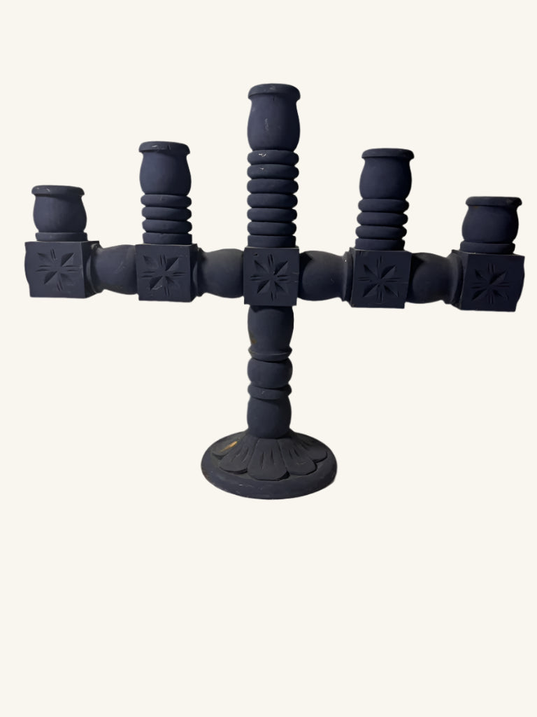 Vintage Hand Carved Candelabra