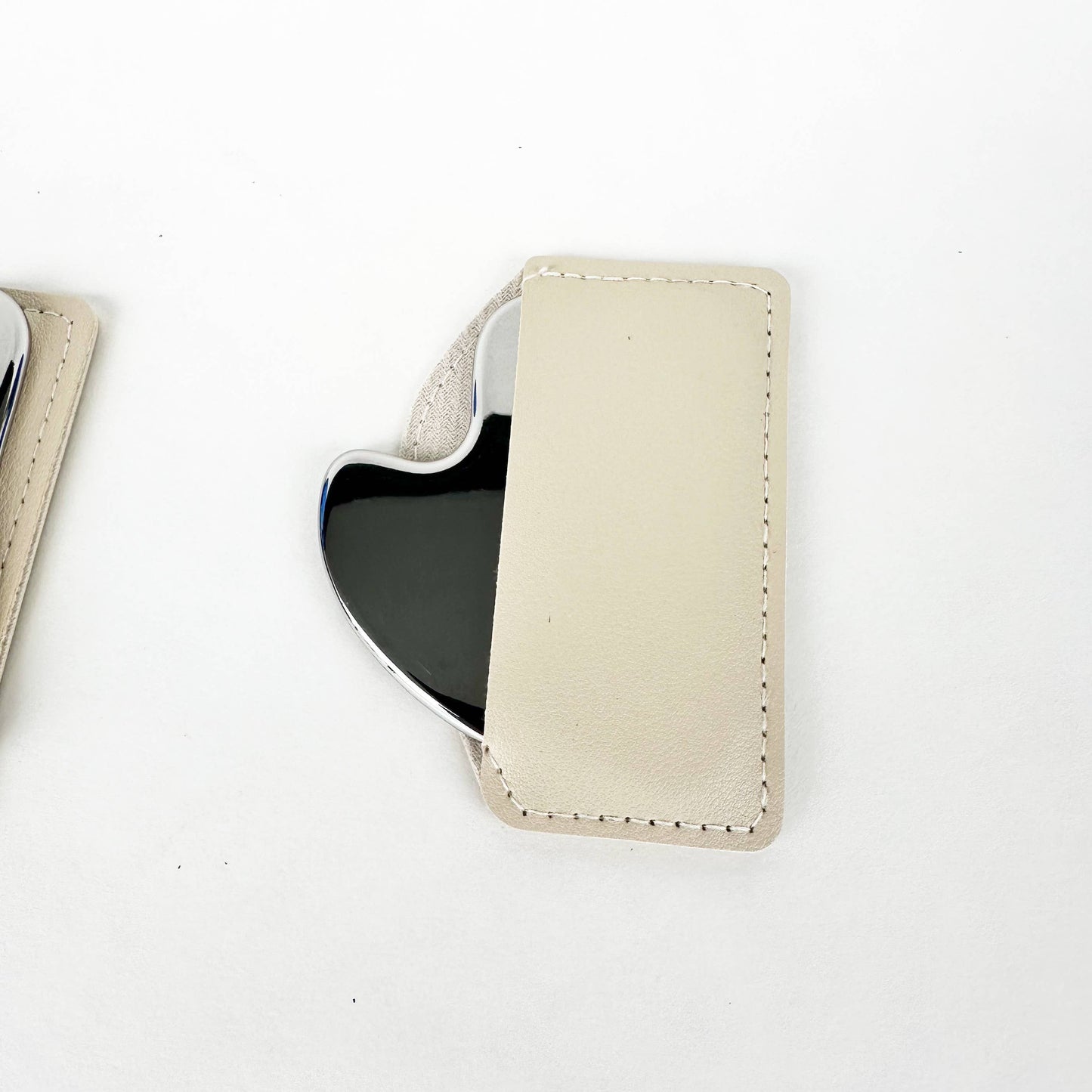 Stainless Steel Gua Sha with Leather Case : Silver
