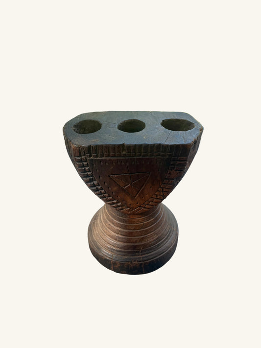 Hand Carved Wooden Rice Separator (candle holder)