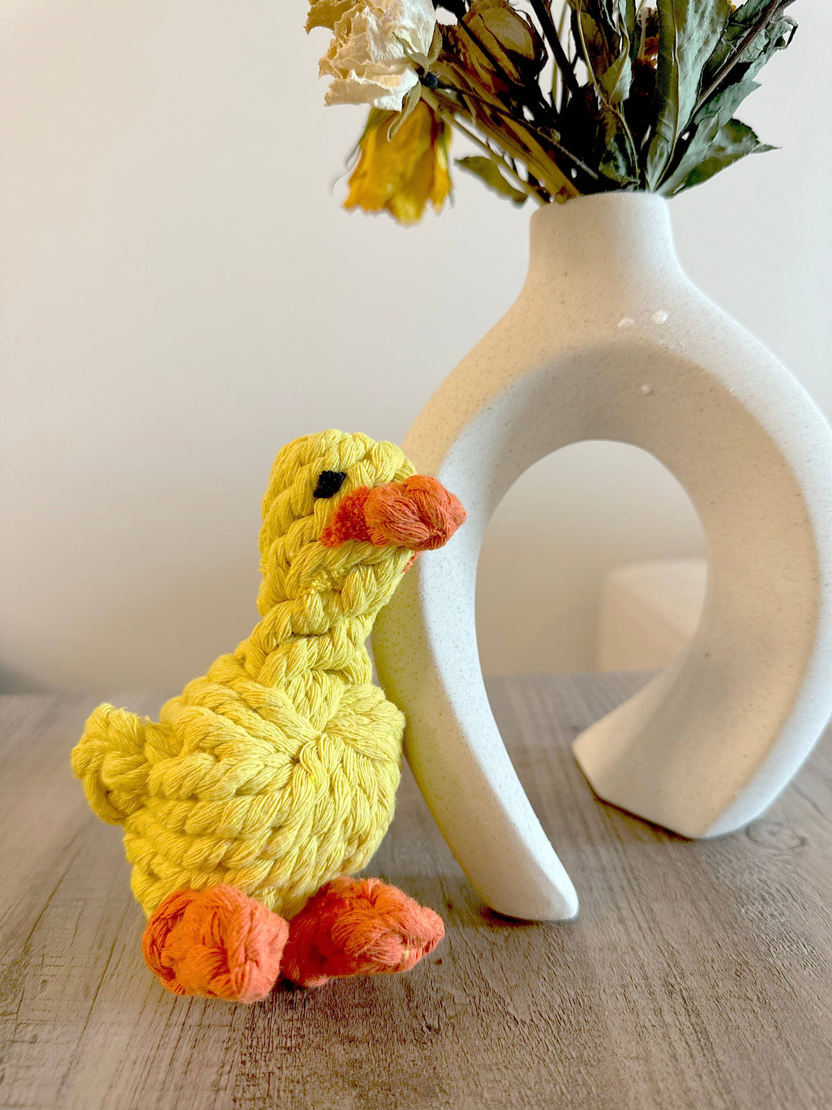 Handmade Yellow Duck Rope Toys - For Small Dogs