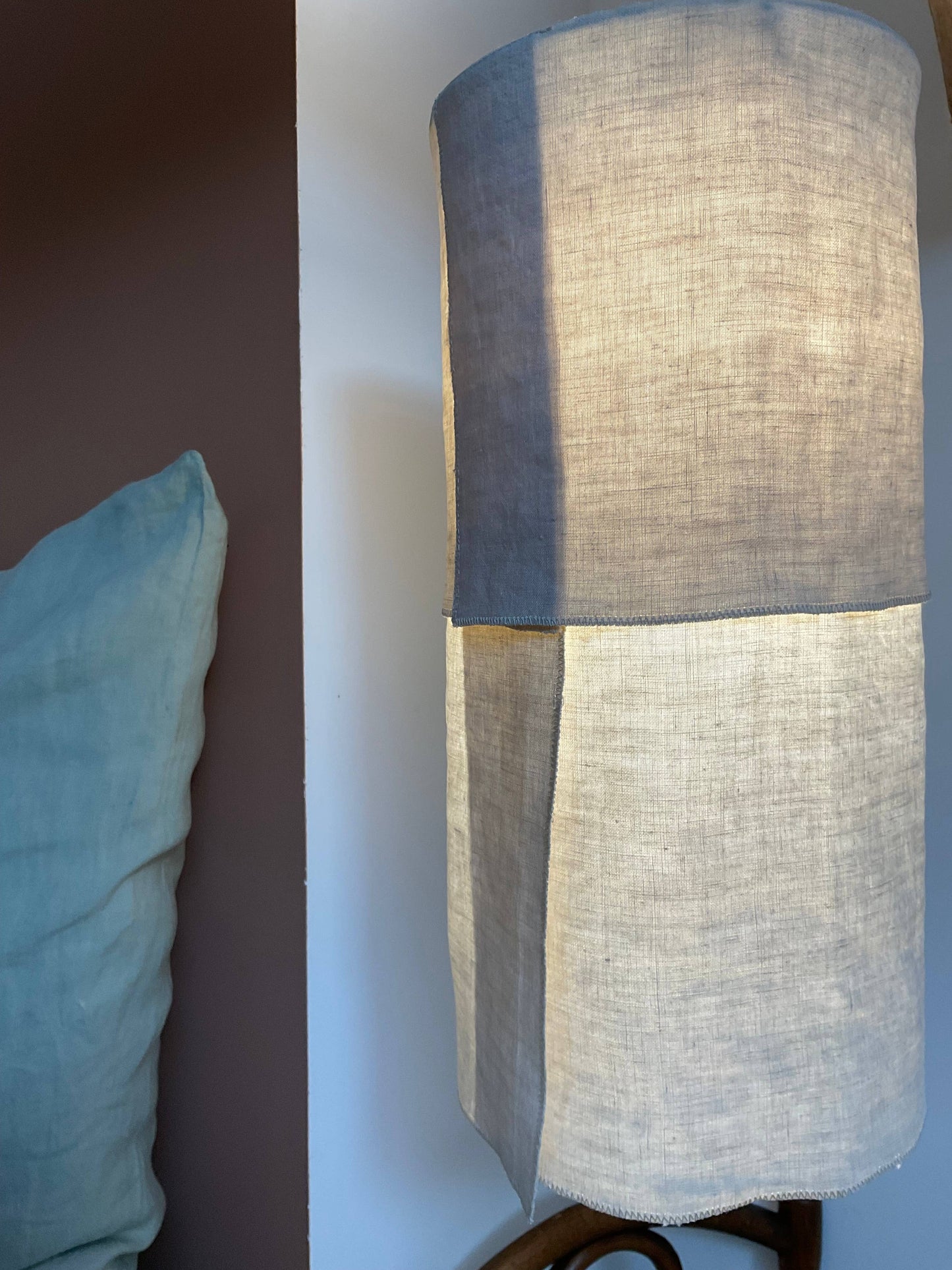 French Linen Pendant - small round