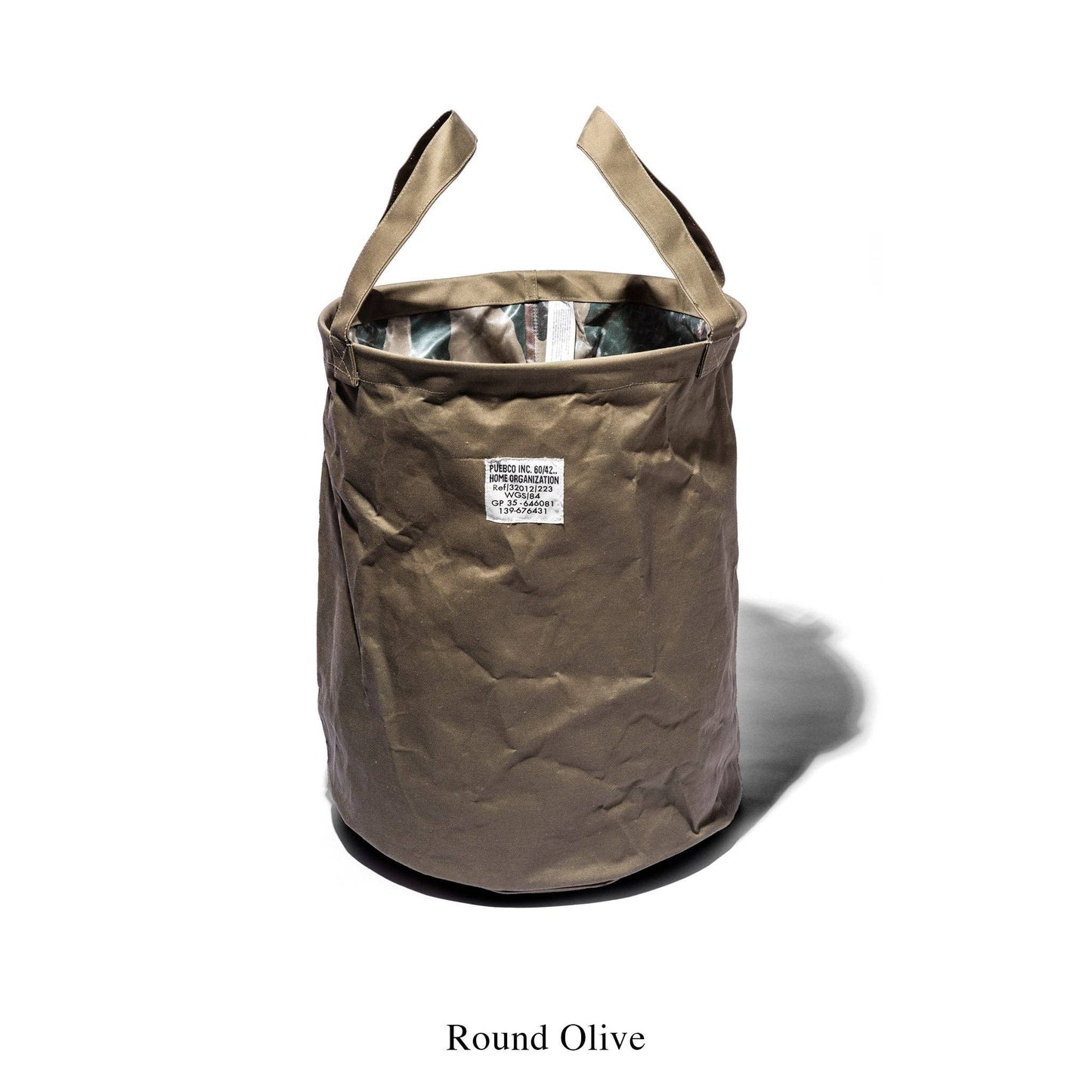 LAMINATED FABRIC ORGANIZER ROUND/LARGE OLIVE