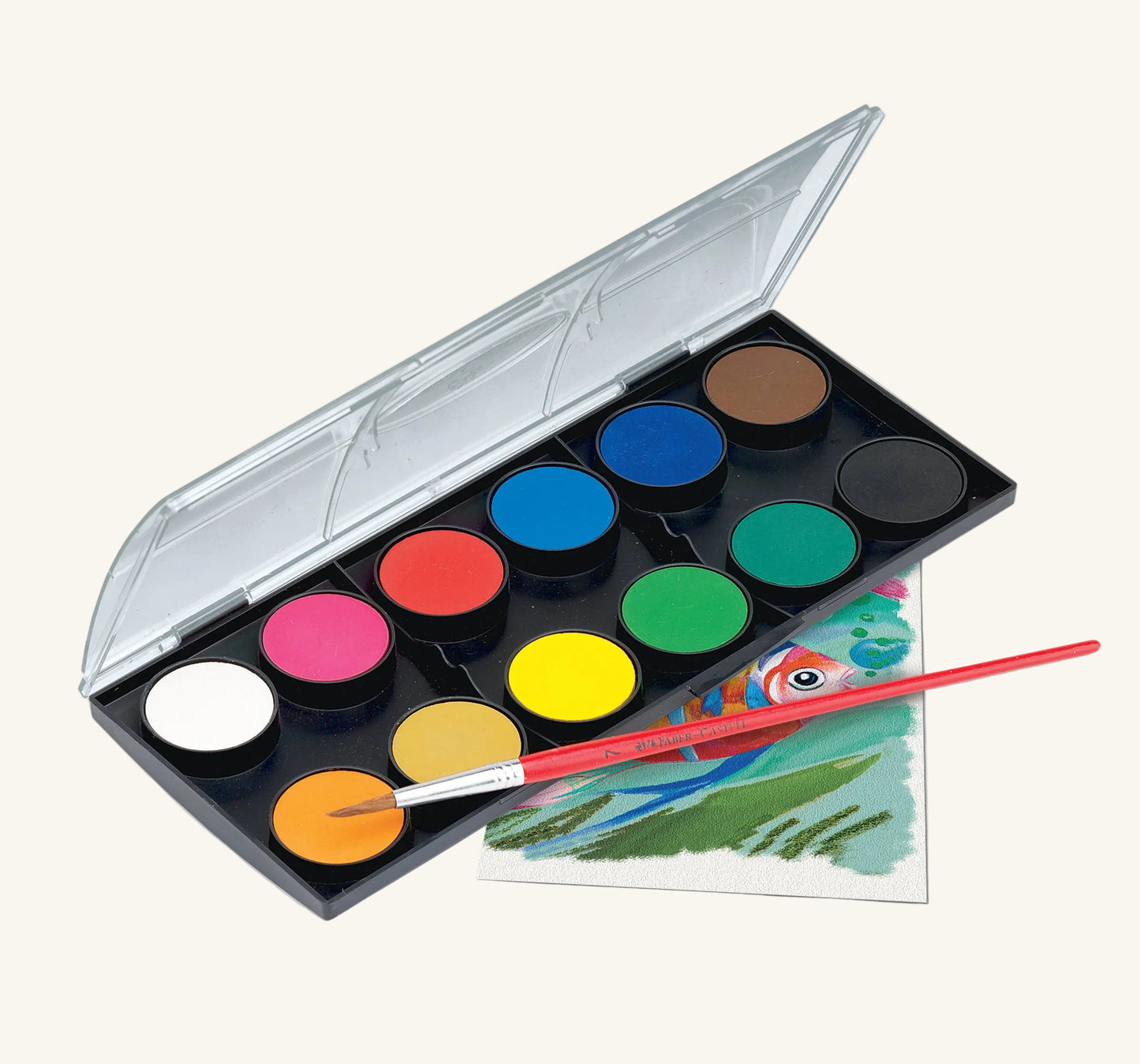 Watercolor Paint Pan Set - 12 Highly Pigmented Colors
