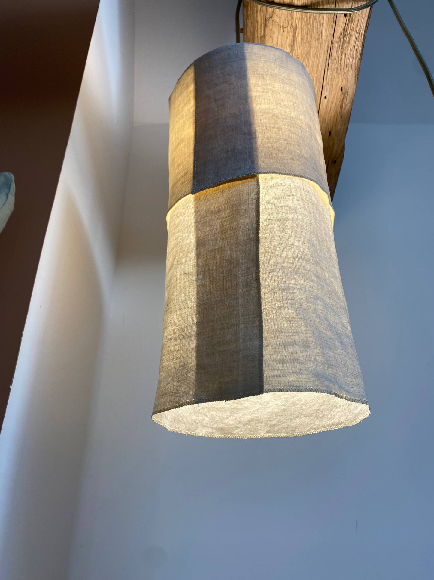 French Linen Pendant - small round