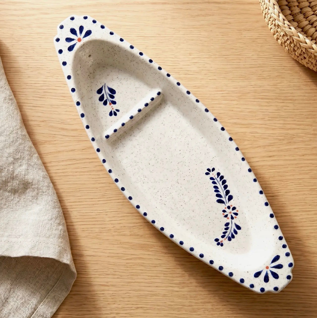 Hand Painted Oval Incense Tray