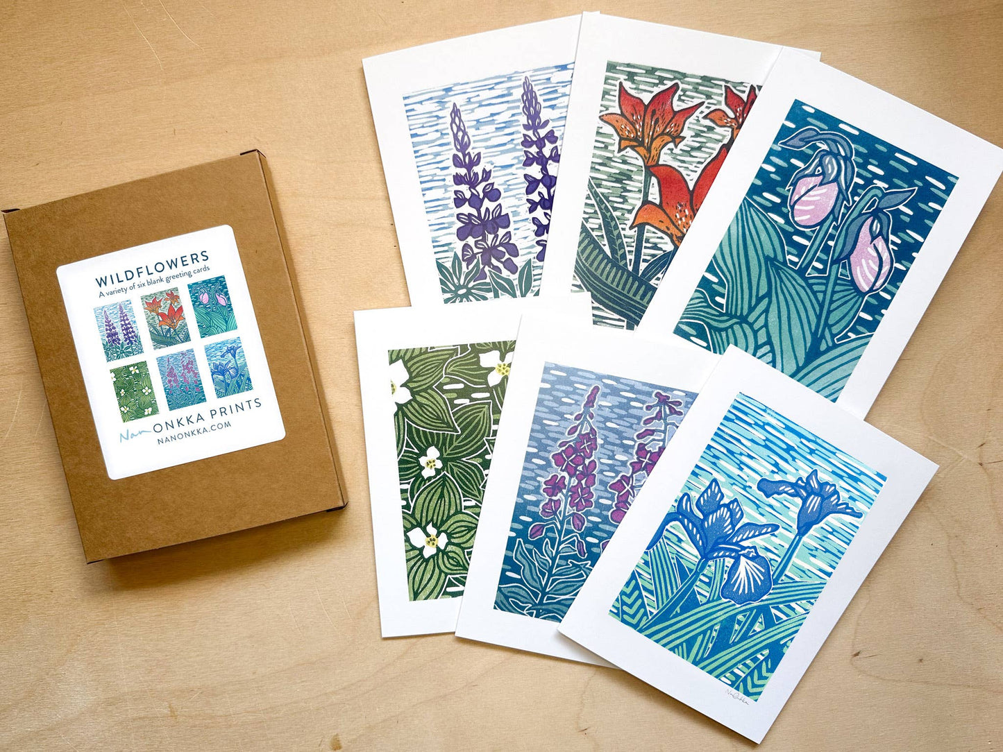 Wildflower Themed Boxed Set of Greeting Cards