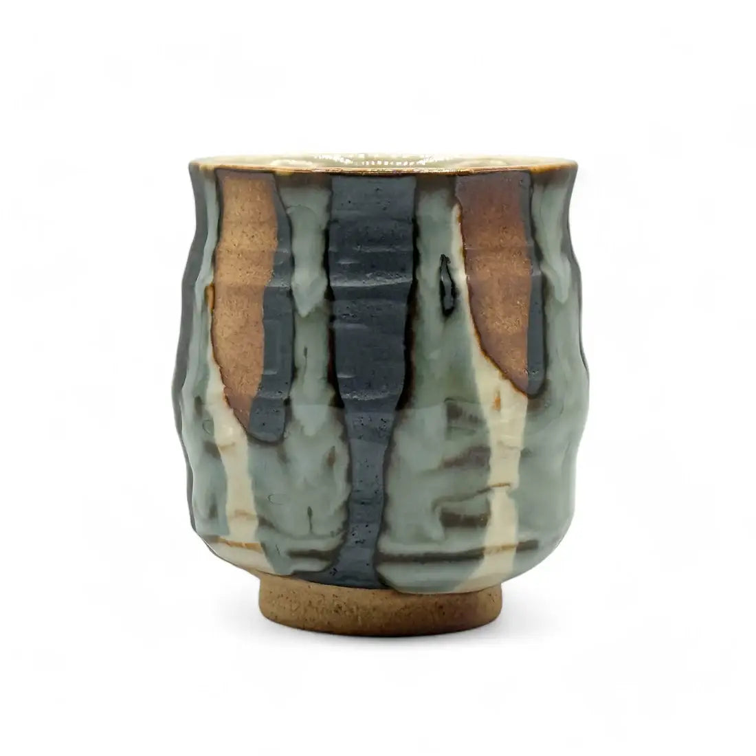 Suna Mozaiku Brown Mino-yaki Yunomi by Kimura - Japanese Teacup