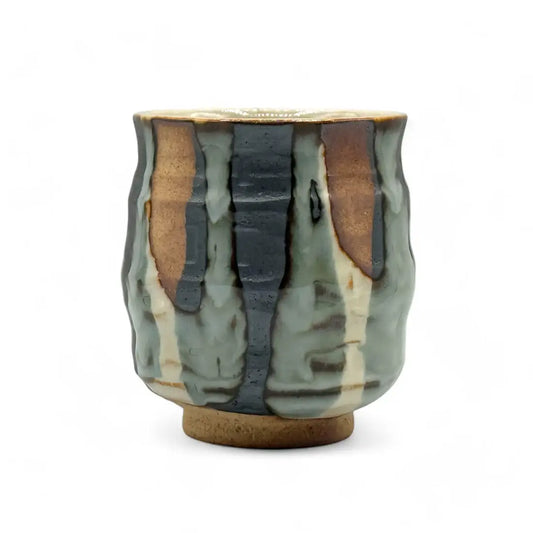 Suna Mozaiku Brown Mino-yaki Yunomi by Kimura - Japanese Teacup