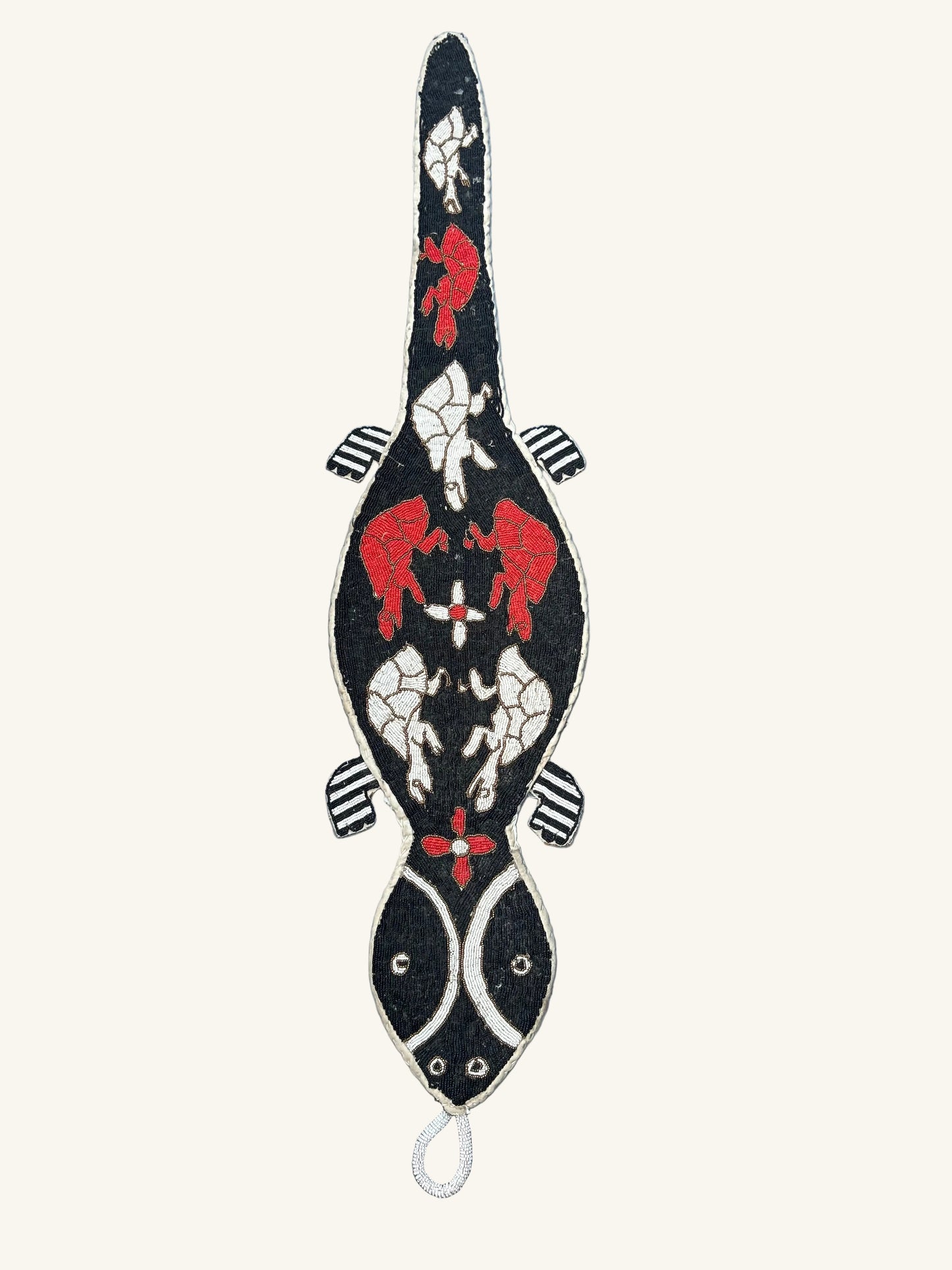 Nigerian Yoruba Beaded Lizard - Black