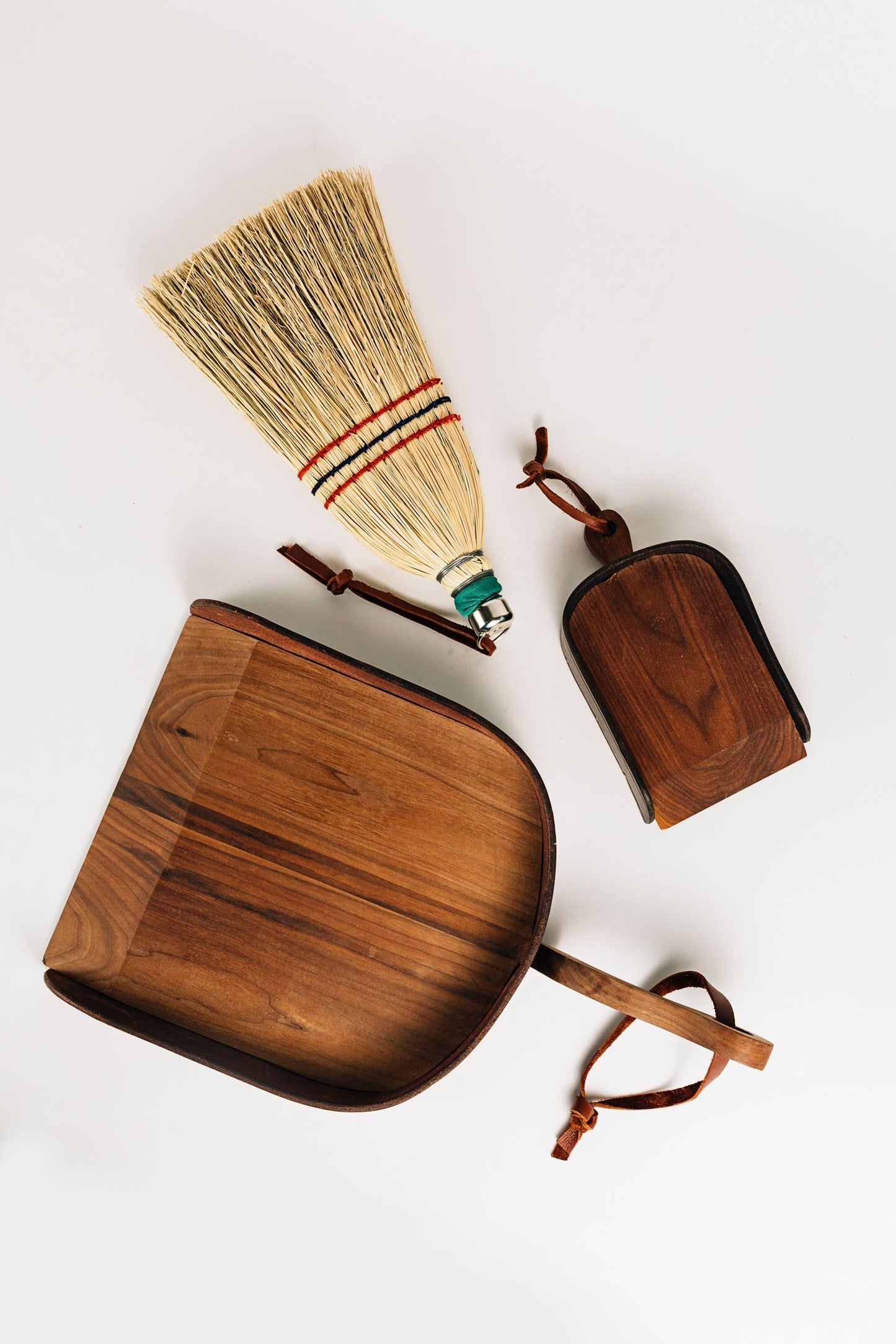 Wood and Leather Dustpan