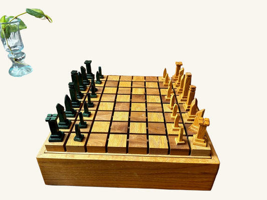 Vintage Mid Century Modern Chess Set