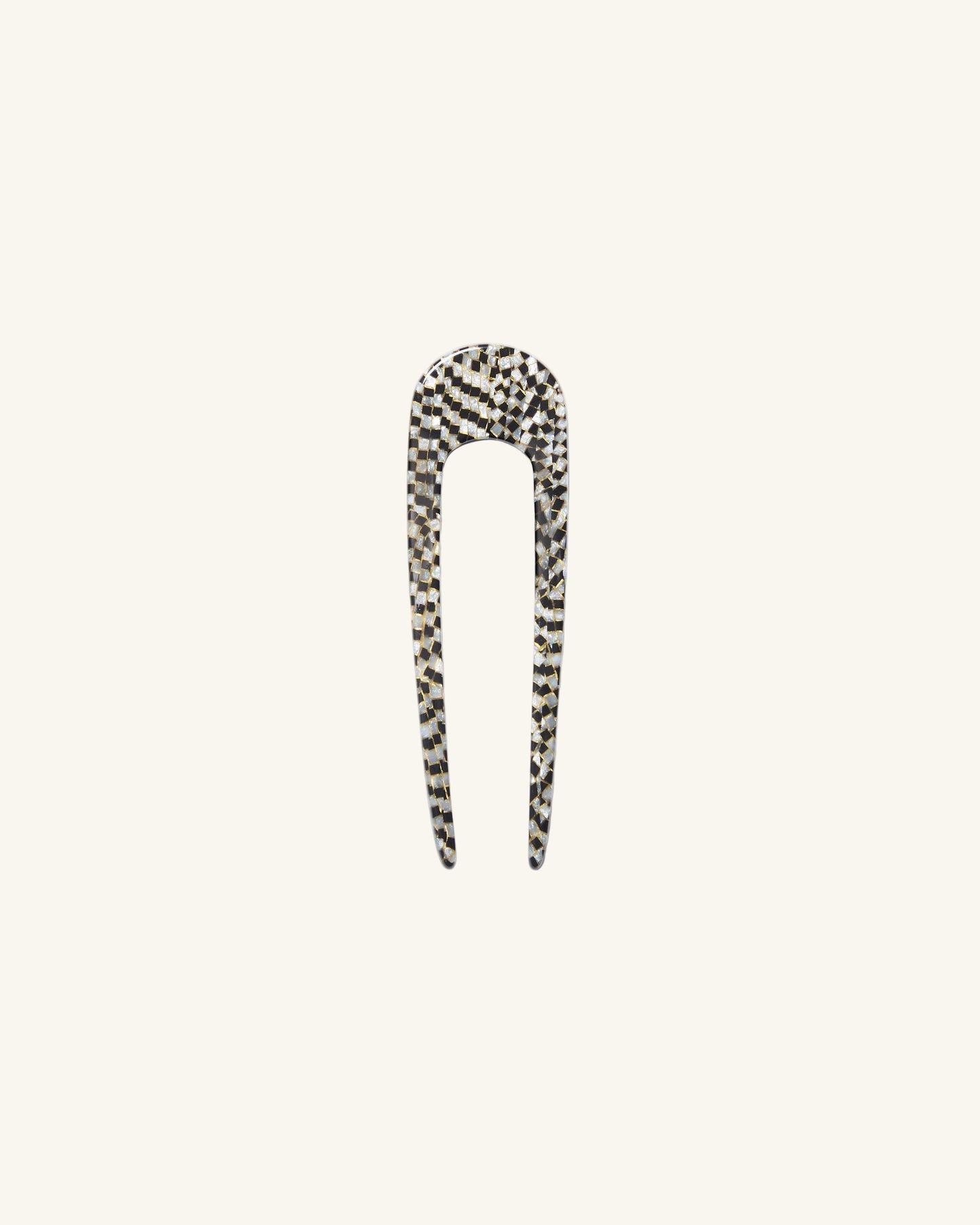 Mini French Hair Pin in Perle Noir