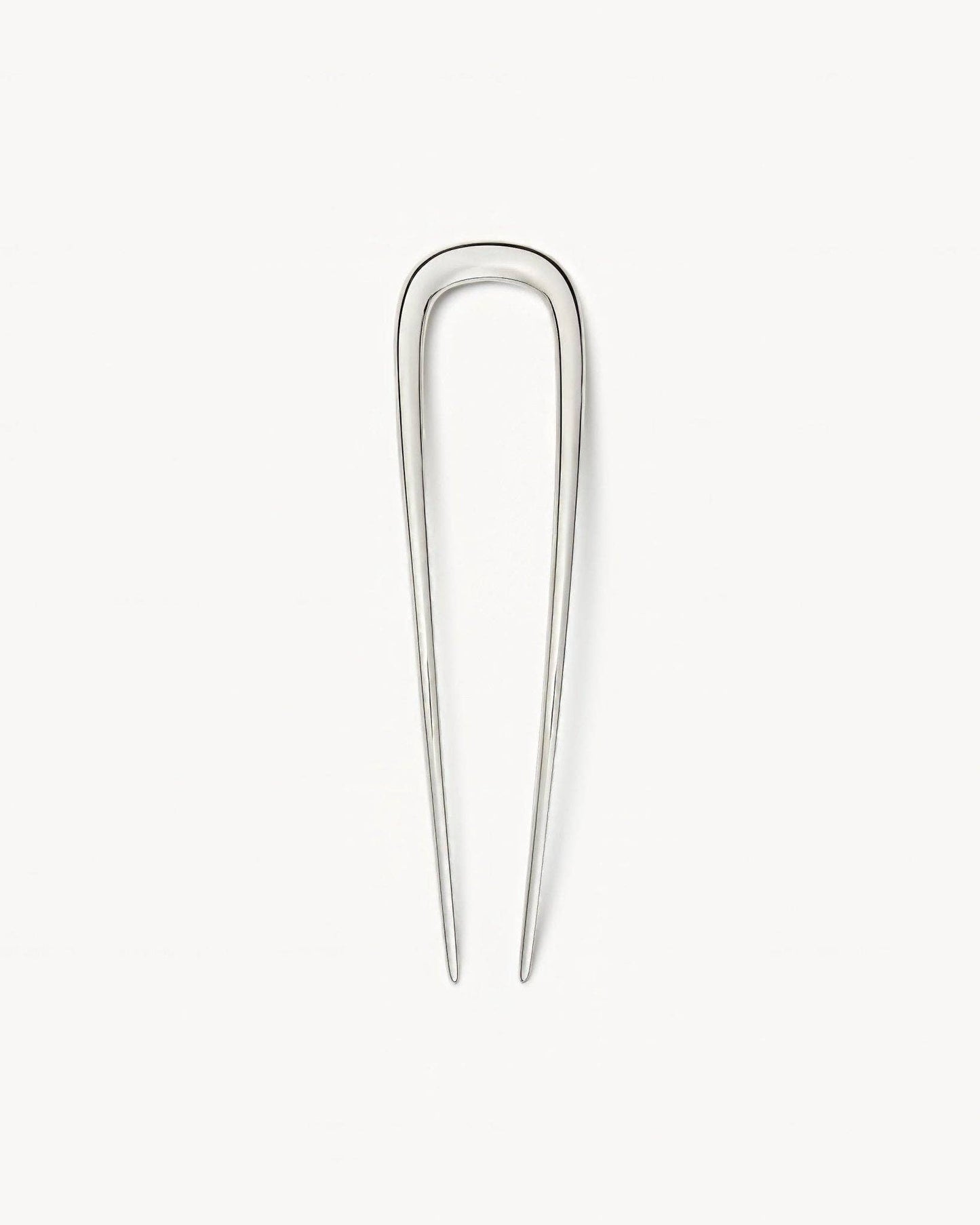 Midi Oval French Hair Pin in Silver