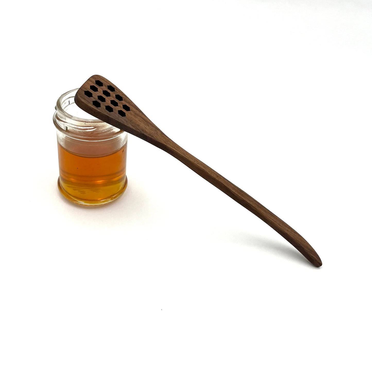 7" Walnut Wood Hex Honey Dipper