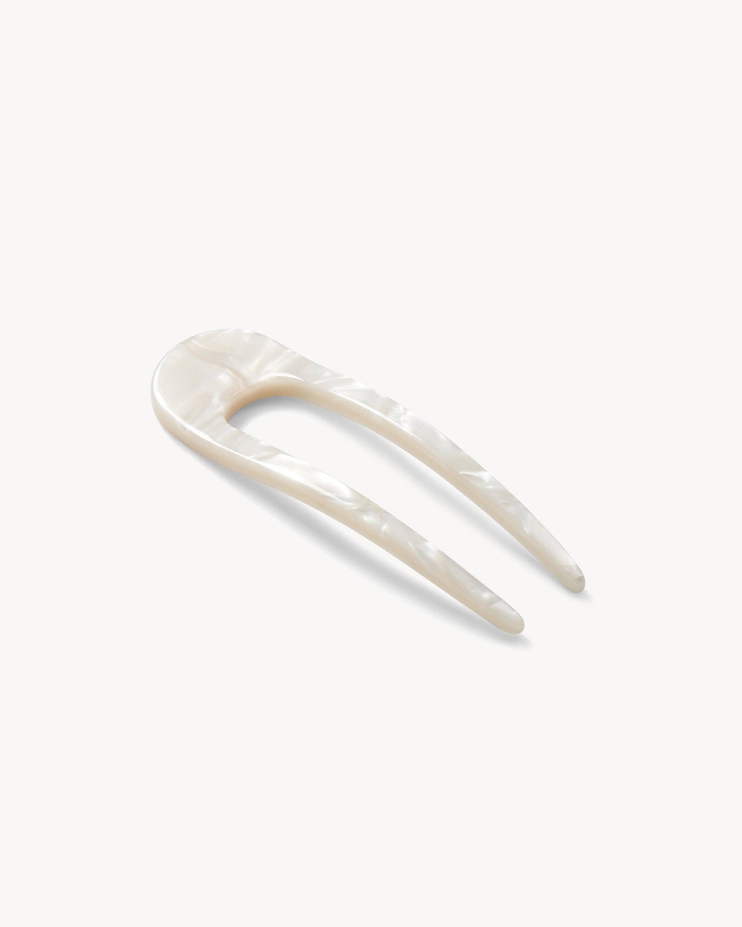 Mini French Hair Pin in White Shell