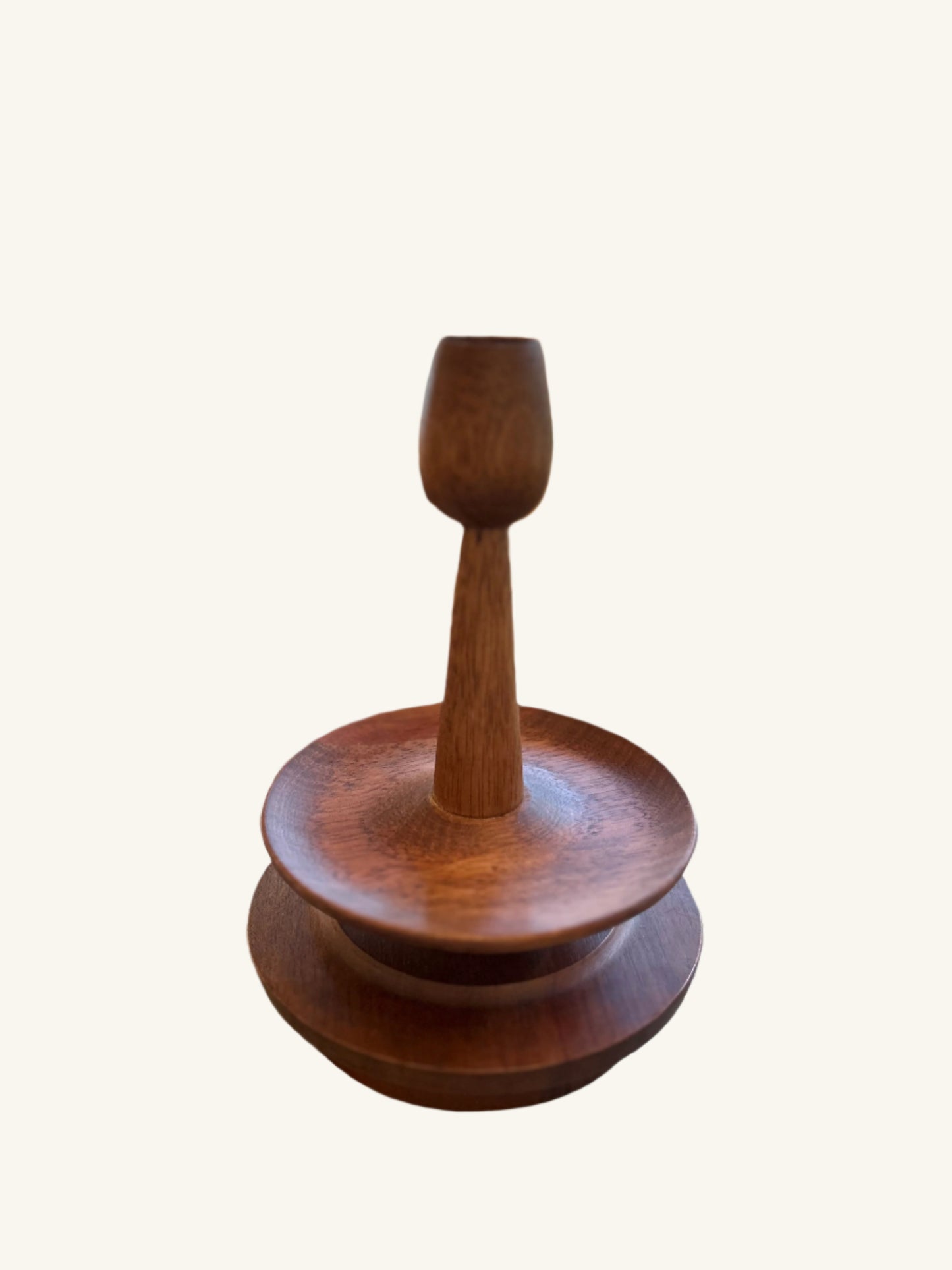 Danish Teak Lazy Susan & Candlestick Holder