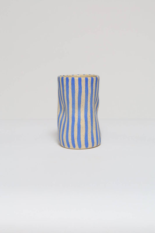 Squished Striped vase: Red