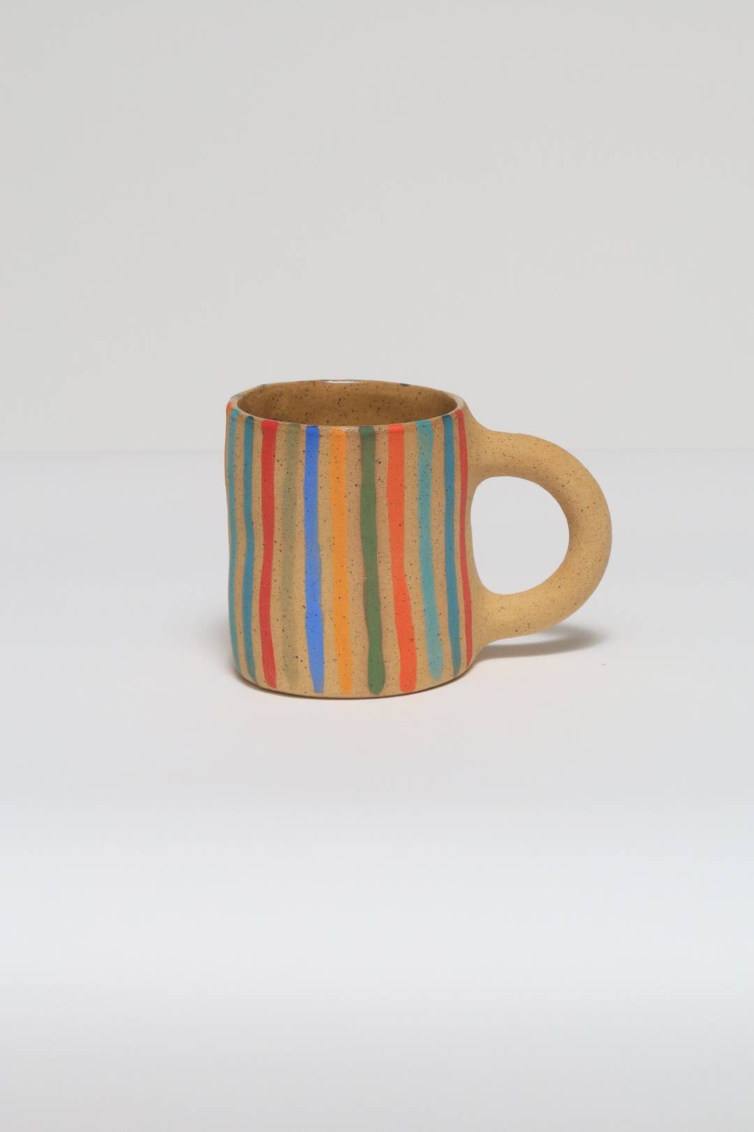 Rainbow Striped Mug : White